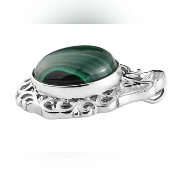 African Malachite Solitare Pendant